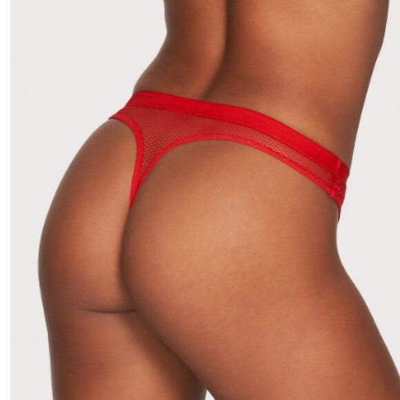 Frederick's of Hollywood * Lot of 2 * Fern Fishnet & LaceThong Size 1X in Cherry - Picture 4 of 7